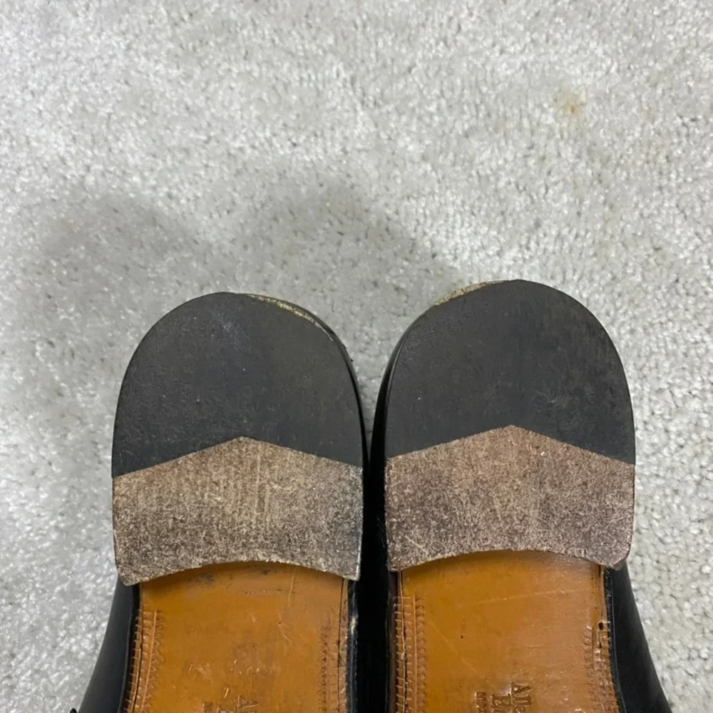 Allen Edmonds Loafers Mens 10 D Black Leather Bergamo Made Italy Slip On